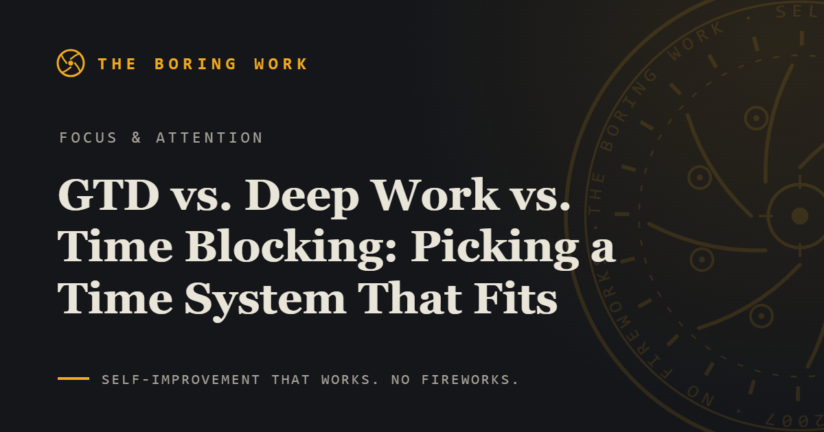 GTD vs. Deep Work vs. Time Blocking: Picking a Time System That Fits
