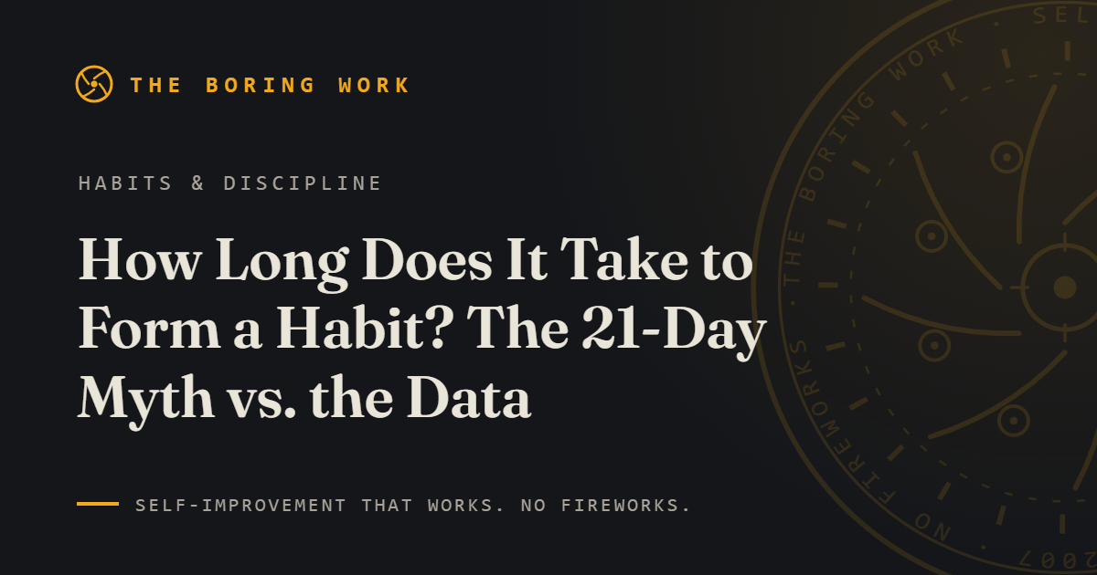 How Long Does It Take to Form a Habit? The 21-Day Myth vs. the Data
